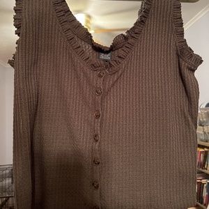 Wild Fable waffle knit ruffle cropped tank